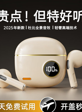 AKCE【顶配版】真无线蓝牙耳机半入耳式2025新款便携运动降噪高音