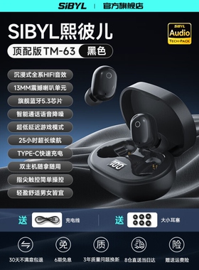 Sibyl真无线蓝牙耳机2025新款入耳豆式音乐游戏通话双耳降噪运动