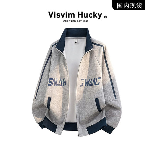 【官网正品】VISVIM HUCKY秋冬季复古卫衣拼接宽松男夹克外套大码