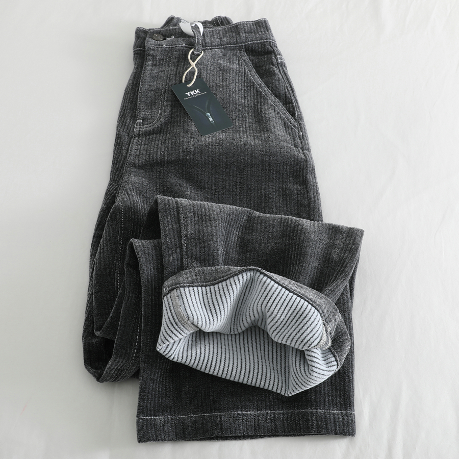 秋冬新款质感雪尼尔绒牛仔裤长裤