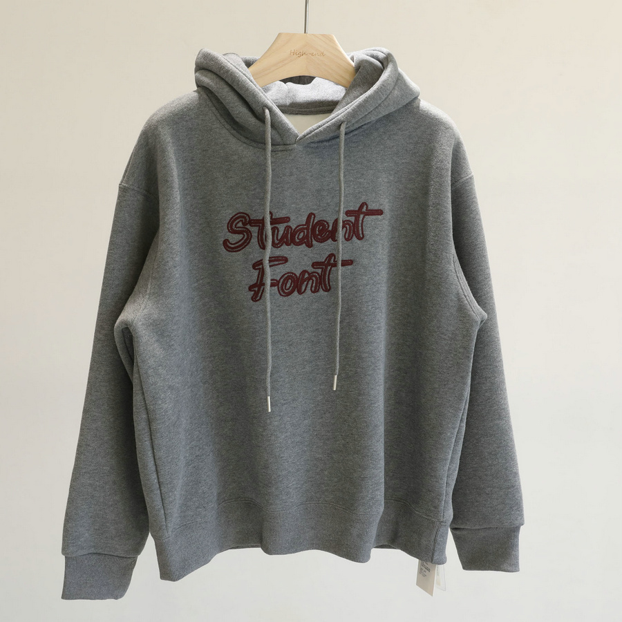 换季刚需！加绒灰色字母连帽卫衣女冬季宽松显瘦加厚套头上衣