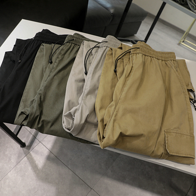 松紧高腰休闲风长裤阔腿裤