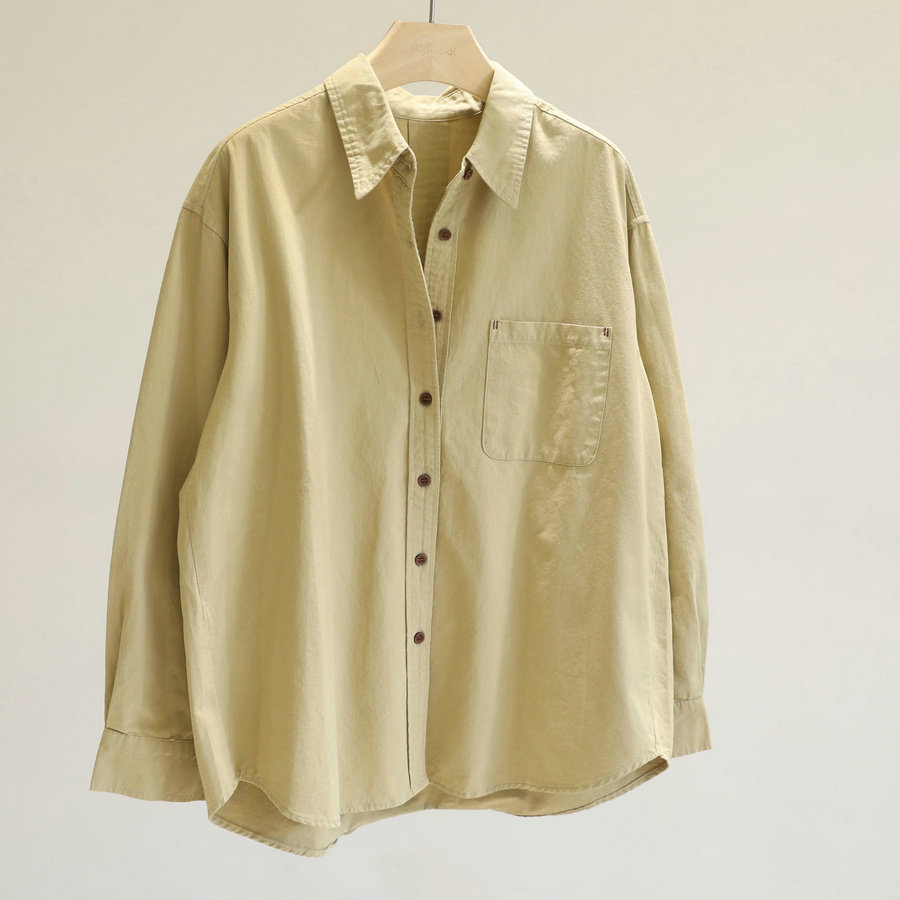 性价比天花板！卡其色单排扣长袖衬衫外套女宽松休闲显瘦叠穿衬衣,女装/女士精品,衬衫,淘宝优惠券,粉丝福利购,淘宝优惠卷