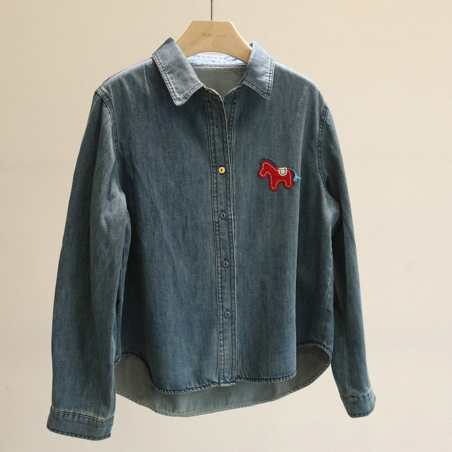 巨好穿！小马刺绣牛仔衬衫女2026早春新款宽松休闲叠穿衬衣外套,女装/女士精品,衬衫,淘宝优惠券,粉丝福利购,淘宝优惠卷