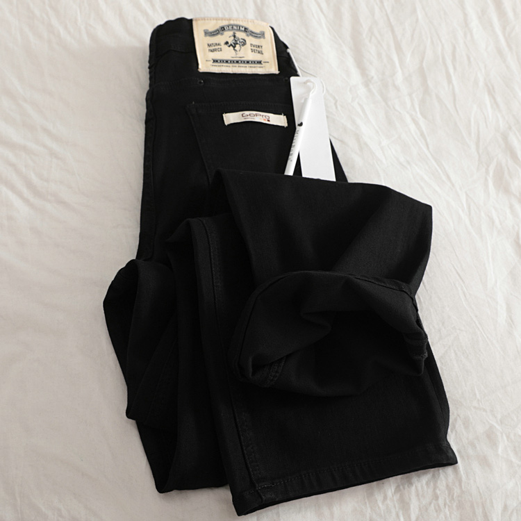 经典版型小黑裤~2023秋新款显高显瘦宽松直筒窄版阔腿牛仔长裤女