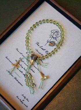 天然黄水晶玛瑙手串原创手工编织财神手持汽车挂链文玩盘玩挂件礼