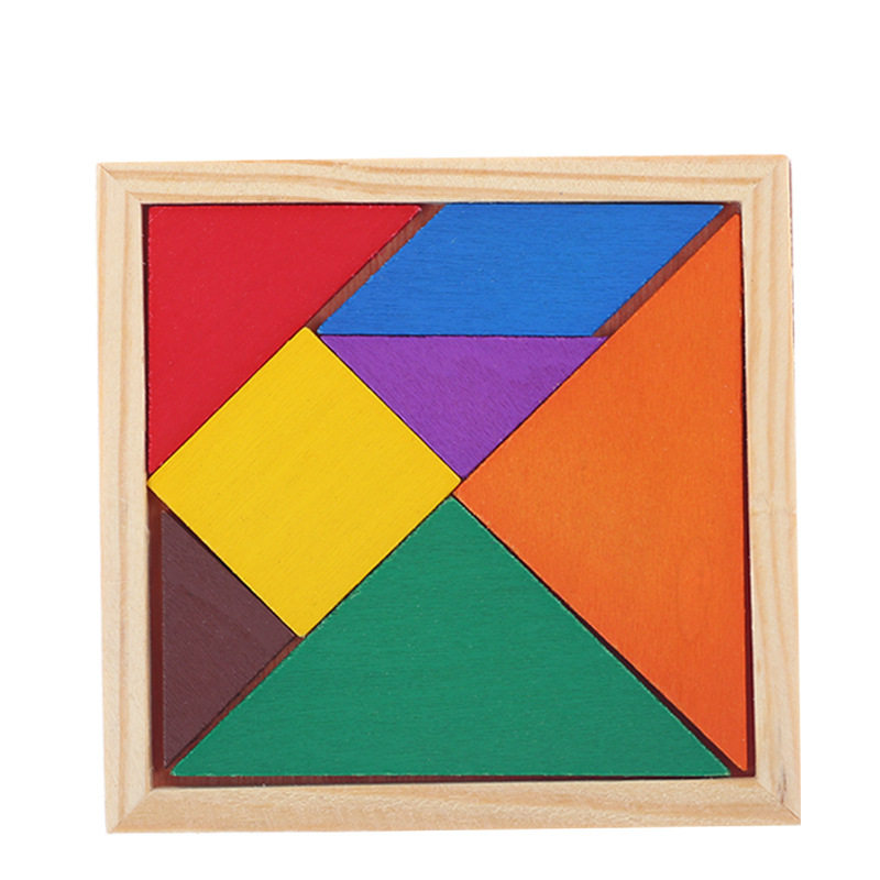 儿童七巧板益智力拼图木质古典玩具创意几何图形3d数形拼板