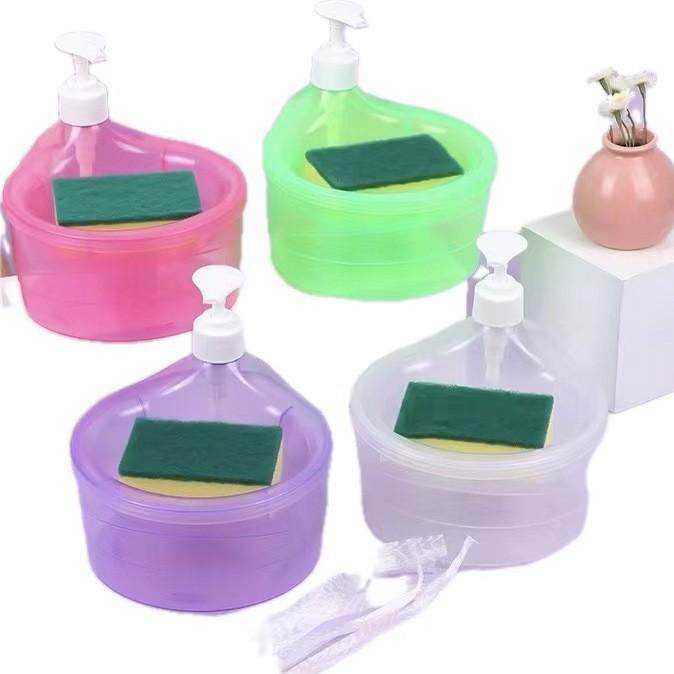 厨房洗洁精按压器海绵檫按压盒清洁刷肥皂盒皂液肥皂盒,家庭/个人清洁工具,钢丝球/钢丝刷,淘宝优惠券,粉丝福利购,淘宝优惠卷