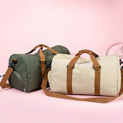 New Canvas Travel Bag with Wet and Dry Separation, Large Capacity Sports and Fitness Bag, Short-Distance Business Trip Portable Luggage Bag