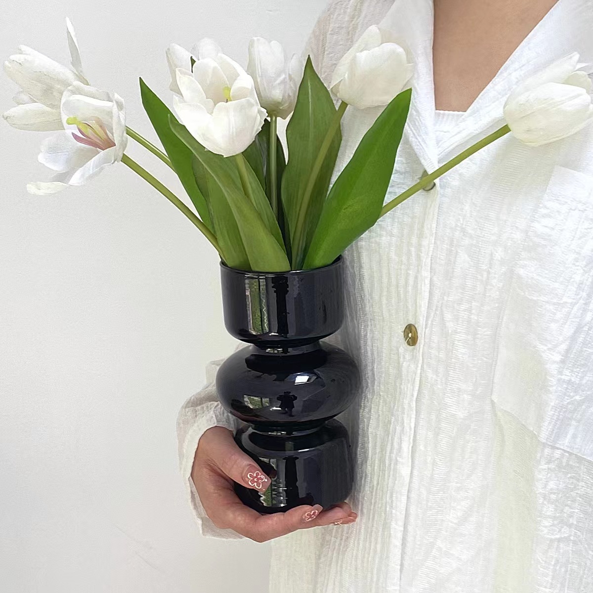 in风网红鲜花轻奢玻璃花瓶客厅水培插花桌面装饰家居摆件道具