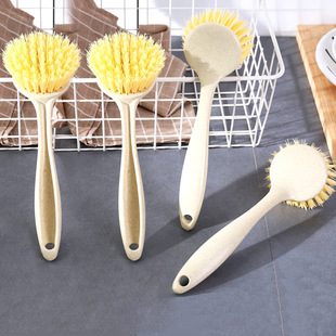 厨房长柄刷锅刷家用清洗不伤锅带手柄多功能可挂式洗碗工具锅刷子