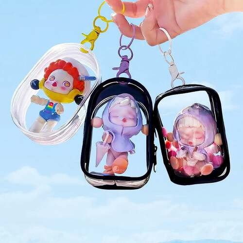 遛娃包pvc高透胶骨立体晒娃包封闭式透明盲盒展示收纳袋