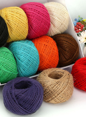 1.5-m手工编织彩色麻绳装饰复古风格照片夹子黄麻绳25/50米