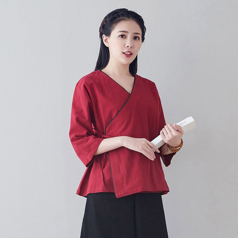 麻凡布衣薄棉麻汉服上衣