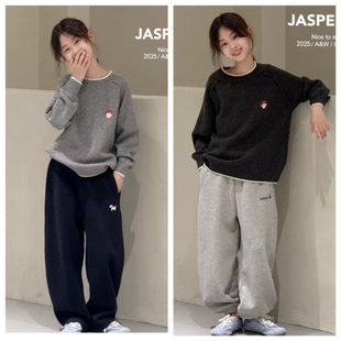 Jasper韩国波拉童装2025冬装儿童韩版蘑菇毛衣中大童宽松针织衫潮