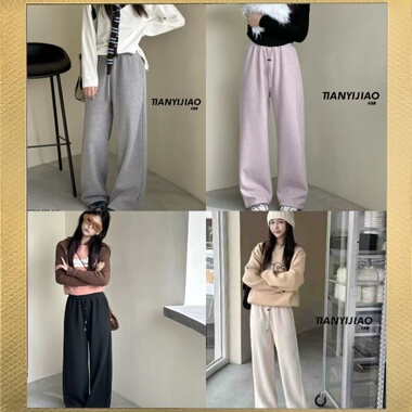 天依角裤子2025冬款女童一体绒糯米裤韩版青少年亲子直筒裤25119