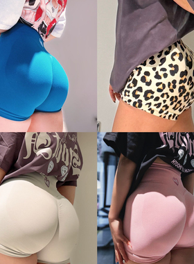 【桃心臀王裤】原创健身短裤撸铁瑜伽三分裤欧美紧身薄款显瘦外穿