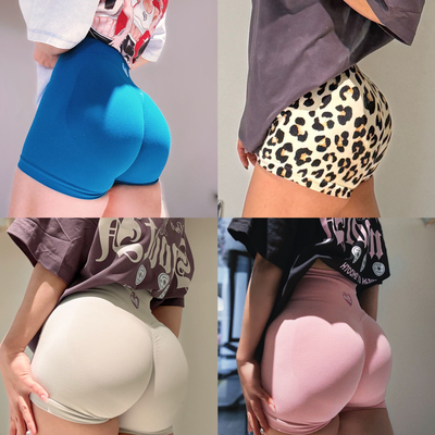 【桃心臀王裤】原创健身短裤撸铁瑜伽三分裤欧美紧身薄款显瘦外穿