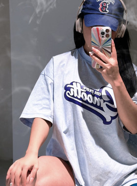 【女孩合集T】短袖健身常规款T恤休闲街头情侣装圆领ins印花半袖