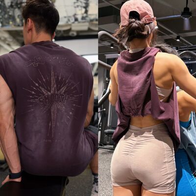 【八芒星钻坎肩】美式标牌复古做旧男女无袖背心健身休闲运动撸铁