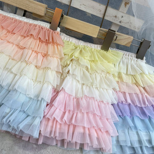 GP外贸原单日系甜美多层蕾丝网纱显瘦女家居睡裤可外穿短裤打底裤