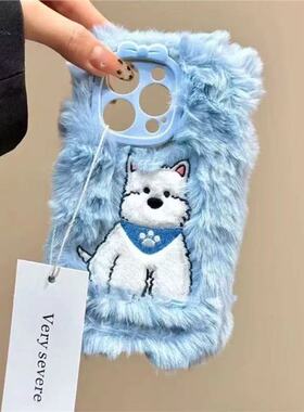 ins少女y37日韩vivoy76s手机壳y300i适用IQOO15/12/11s/13西高地VIVO IQOO9s pro毛绒iqooneo10/z8/Z7/z9小狗