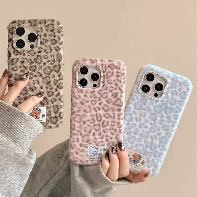 抖音同款oppoA3pro/A5/A2m毛绒k12s/A58x豹纹手机壳猫咪OPPOFindx8/7/5/6秋冬款OPPO Reno14/13/12/11/10小众