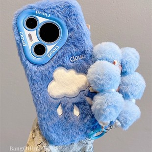 10小众VIVO IQOO9s pro毛绒iqooneo10 ins秋冬y37手提vivoy76s手机壳y300i适用IQOO13 11s z9云朵