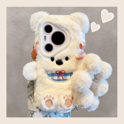 抖音同款oppoA3pro/A5/A2m毛绒k12s/A58x小熊手机壳手提OPPOFindx8/7/5/6秋冬款OPPO Reno14/13/12/11/10可爱