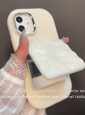 ins双面镜子VIVOy36i简约白色y78+/y77e/y35M纯色s19pro/s18e/s17/s16手机壳X100s pro/x90/x80pro+/x70y200i