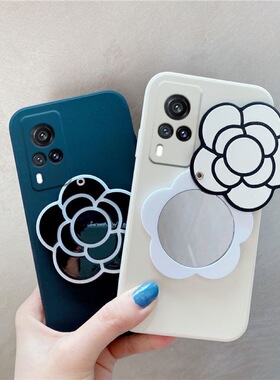 小红书Civi5pro/4/3镜子手机壳Turbo4Pro/3适用12s山茶花小米15/13Ultra/k90/K80/k70红米Note14/13pro+萌12