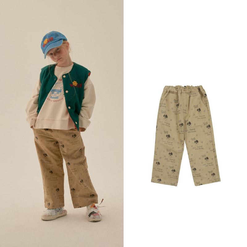 (现货)韩国JELLY MALLOW秋冬款儿童直筒宽松长裤休闲裤