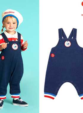 (现货)BEBEDEPINO/贝贝品诺23春款男女童宝宝牛仔连体背带裤