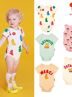 (现货)BEBEDEPINO/贝贝品诺22夏季儿童宝宝小熊薄舒适连体衣爬服