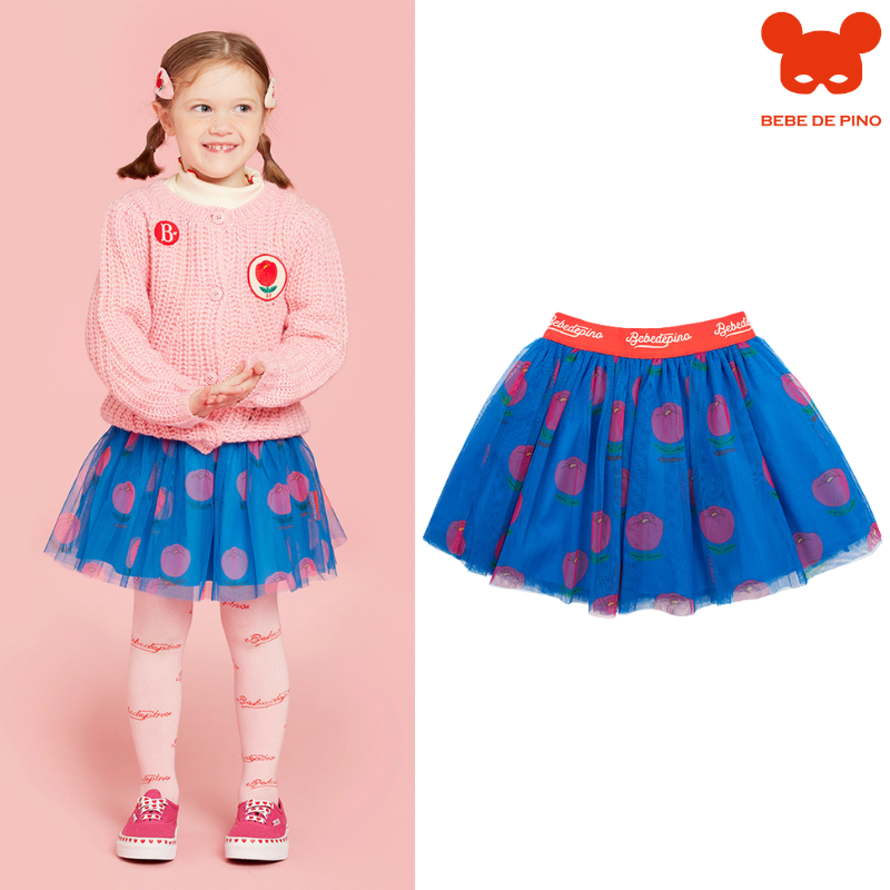 BEBEDEPINO郁金香蓝色芭蕾舞短裙