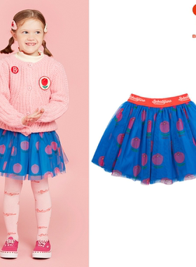 (现货)BEBEDEPINO/贝贝品诺23秋款女童郁金香蓝色芭蕾舞短裙