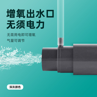 鱼缸增氧出水口过滤器溶氧扩散器文氏无电打氧无动力加氧气深灰
