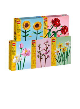 LEGO乐高40460玫瑰向日葵樱花荷花水仙花拼搭积木模型玩具礼物