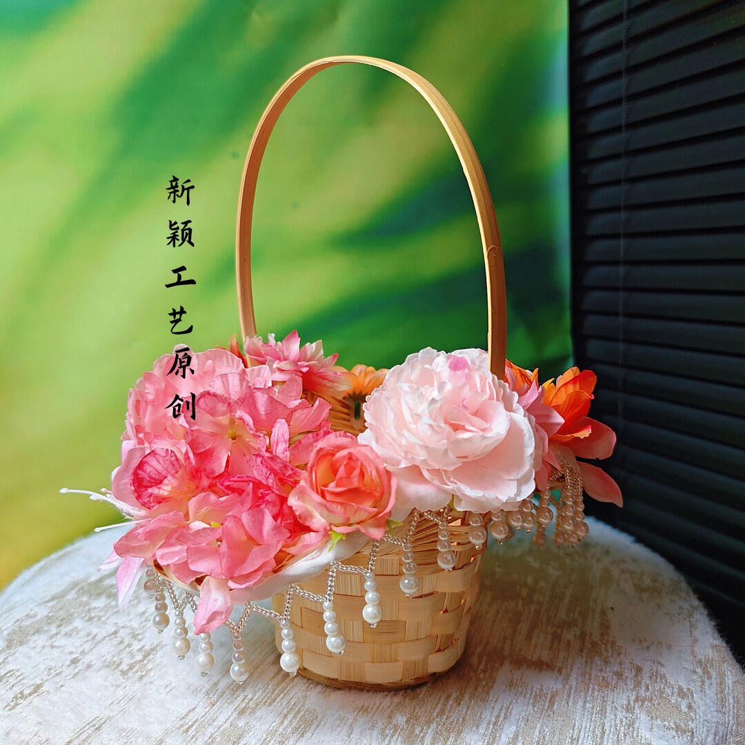 春分花信来舞蹈花篮六一儿童演出花篮古典舞汉服道具簪花篮提手篮