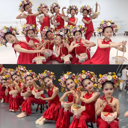 簪花入梦花篮道具流苏花篮吊坠舞蹈篮手提篮唐装竹编跳舞篮