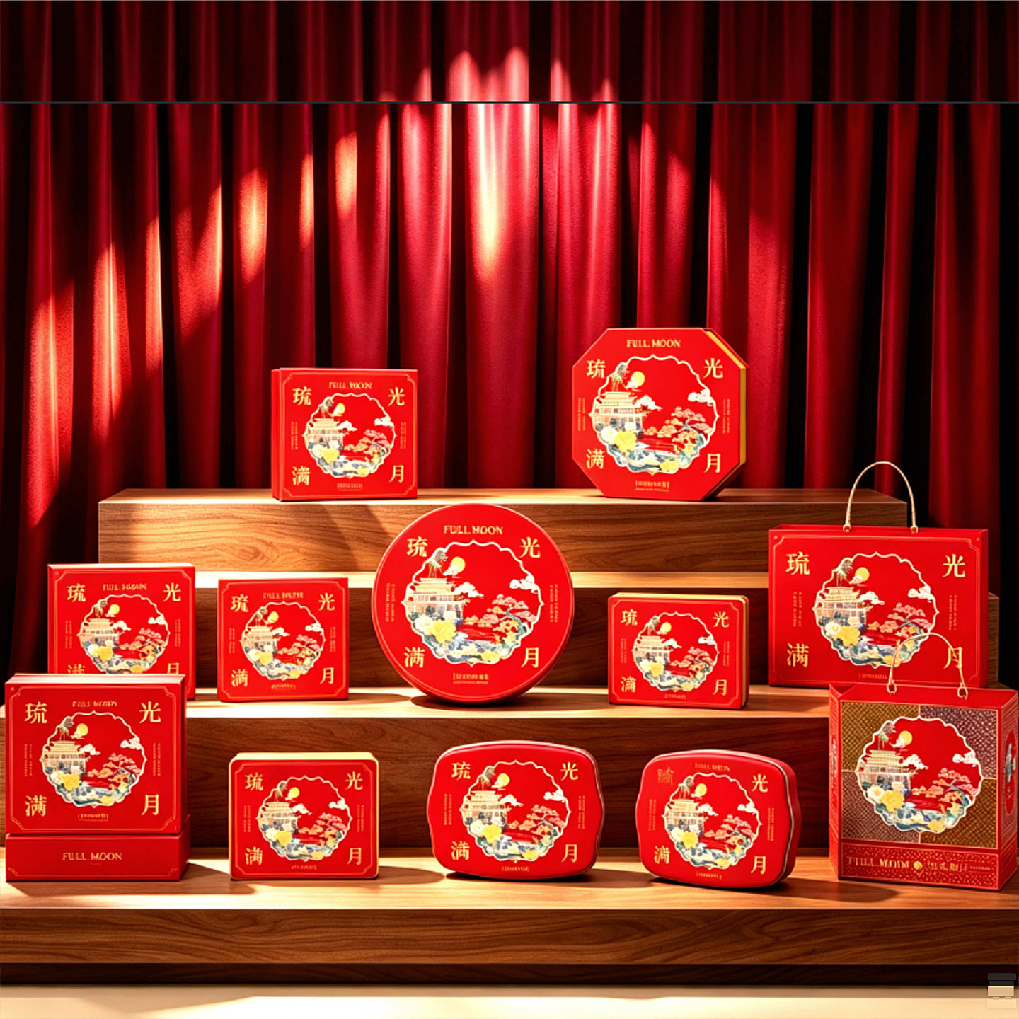 中秋月饼盒月饼包装盒马口铁盒七星伴月大礼盒书盒六个装可加LOGO