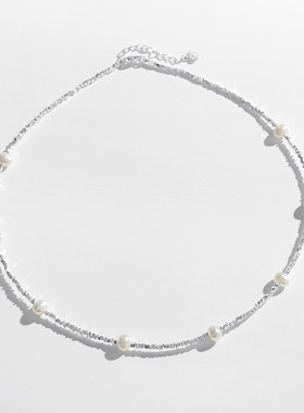 925银淡水珍珠项链ins小众设计满