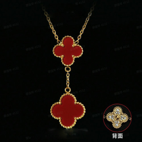 高级感四叶花草项链手链两件套闺