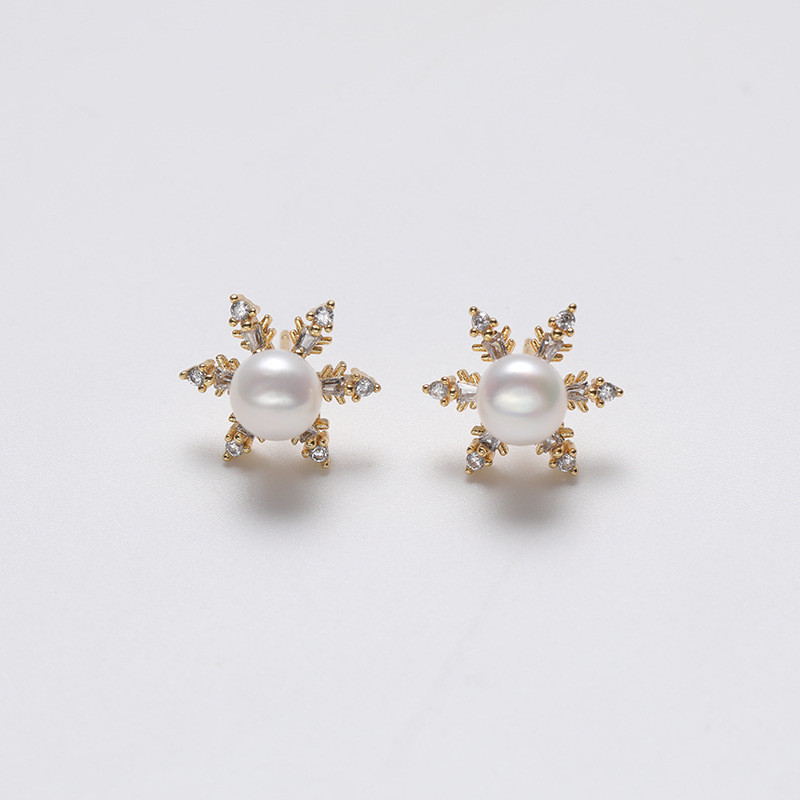 甜美花朵时尚耳钉2024年新款潮简