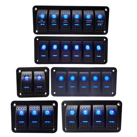 游艇开关面板配件带USB电源插座船舶汽车改装开关纽子开关带LED灯