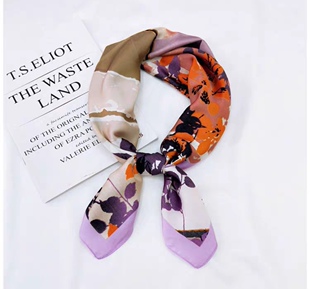 新款 2006年新款 饰发带春夏季 丝巾绑包装 靓丽真丝方巾女搭配衬衫