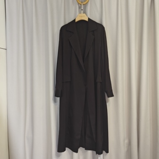 桑蚕丝微瑕疵长款 真丝显瘦高级感气质过膝外套y37 风衣女春秋新款