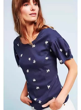 晓晓衣铺 外贸女装 两色 用心剪裁款 舒适棉 花苞袖T恤~~A3201