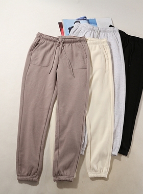 晓晓衣铺 外贸女装 松软保暖加绒 束脚运动休闲裤~~A4816