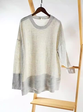 晓晓 外贸女 J003 捡漏 貌美又休闲 拼色宽松羊毛 针织毛衣~A3398